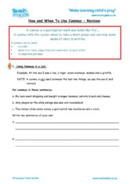 Worksheets for kids - how-when-to-use-commas
